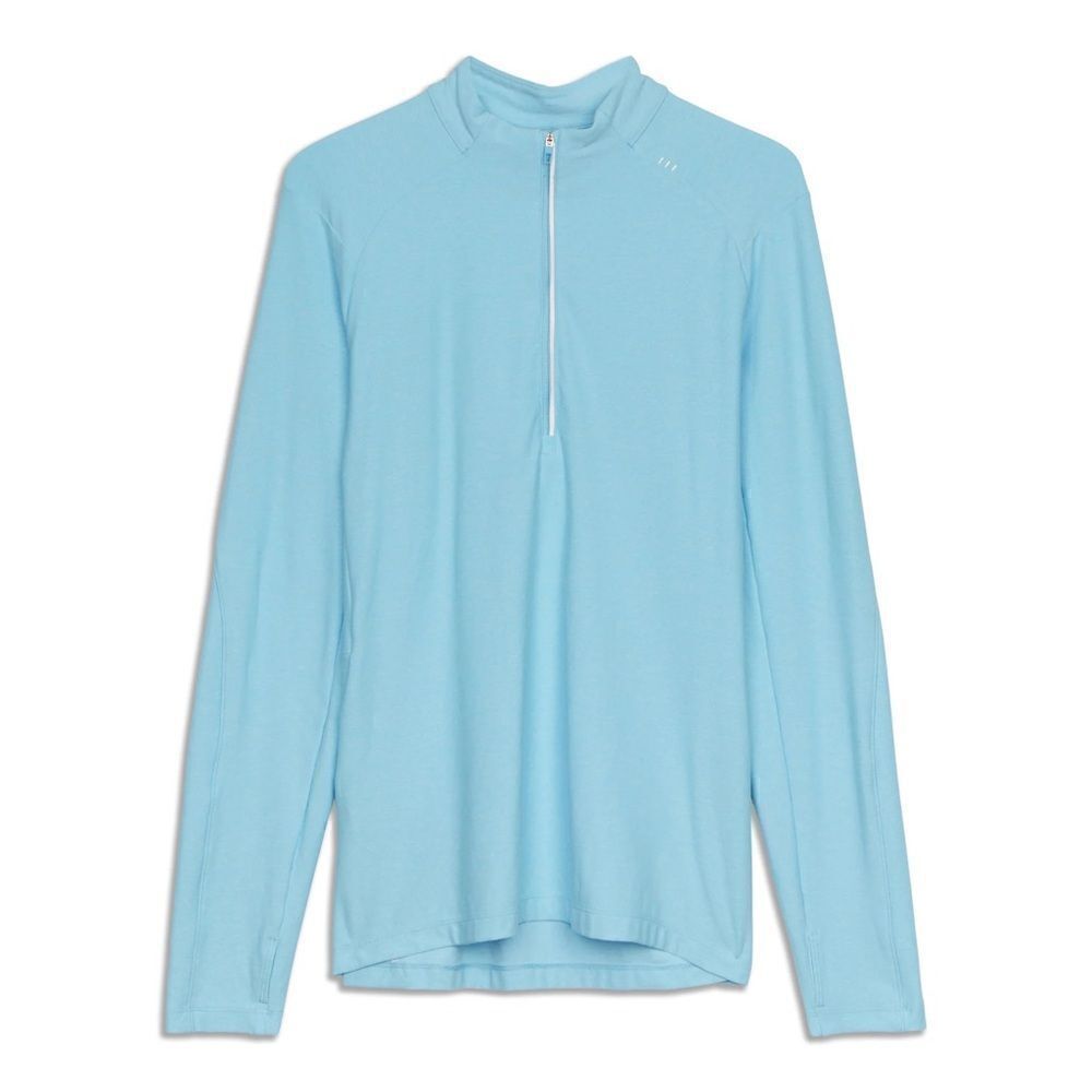 Lululemon | Men’s Surge Warm Half Zip in Heathered Blue Chill Long Sleeve | S